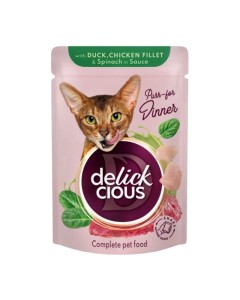 Delickcious Cat Πάπια & Σπανάκι 85gr