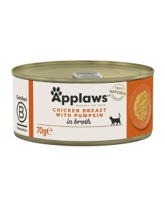 Applaws Cat Στήθος Κοτόπουλο με Κολοκύθα σε Ζωμό Κονσέρβα 70gr