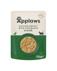 Applaws Cat Στήθος Κοτόπουλο με Σπαράγγια σε Ζωμό Φακελάκι 70gr