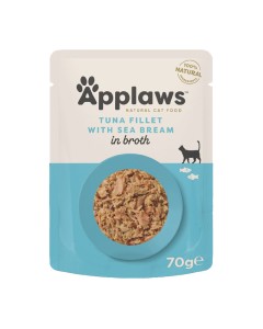 Applaws Cat Τόνος Φιλέτο με Τσιπούρα σε Ζωμό Φακελάκι 70gr