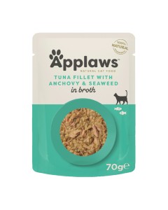 Applaws Cat Τόνος Φιλέτο με Αντζούγια σε Ζωμό Φακελάκι 70gr