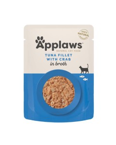 Applaws Cat Τόνος Φιλέτο με Καβούρι σε Ζωμό Φακελάκι 70gr