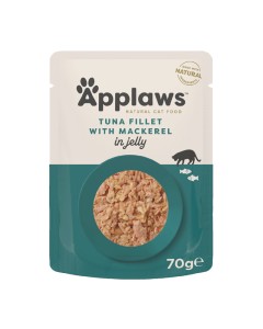 Applaws Cat Φιλέτο Τόνος με Σκουμπρί σε Ζελέ Φακελάκι 70gr