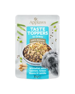 Applaws Taste Toppers Dog Λευκό Ψάρι με Σολομό & Λαχανικά σε Σάλτσα Φακελάκι 85gr