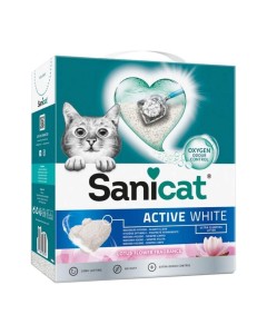 Sanicat Active White Ultra Clumping Λευκή Άμμος Μπετονίτη με Άρωμα Lotus Flower 6L