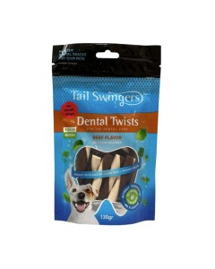 Tail Swingers Small Breeds Dental Twists με Μοσχάρι 130gr