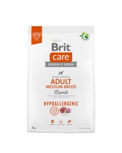 Brit Care Hypoallergenic Dog Adult Medium Lamb & Rice 3kg