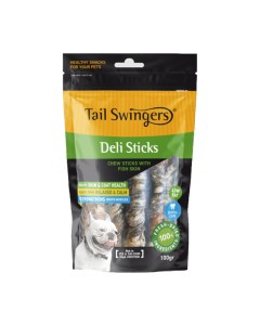 Tail Swingers Sticks Rawhide με Δέρμα Ψαριού 100gr