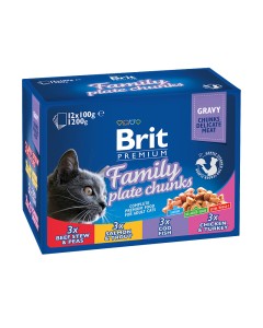 Brit Premium Cat Adult Pouch Family 1200gr (12x100gr)