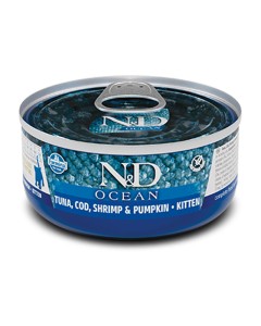 N&D Ocean Grain Free Tuna, Cod, Shrimp & Pumpkin Kitten 70gr