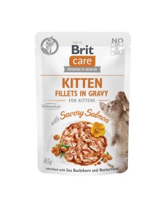 Brit Care Kitten Fillets in Gravy Salmon 85gr