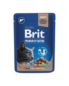 Brit Premium Cat Adult Sterilised Pouch Liver 100gr