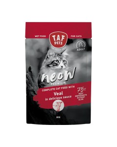 Taf Pets Neow Adult Veal 80gr Κομματάκια Μοσχάρι σε Σάλτσα