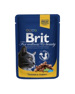 Brit Premium Cat Adult Pouch Chicken & Turkey 100gr