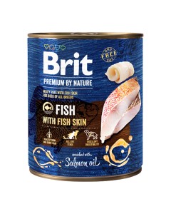 Brit Premium By Nature Dog Cans Fish With Fish Skin 800gr