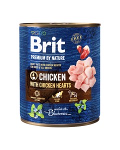 Brit Premium By Nature Dog Cans Chicken With Hearts 800gr