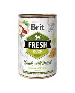 Brit Fresh Dog Can Duck with Millet 400gr