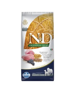N&D Ancestral Dog Adult Medium-Maxi με Αρνί & Μύρτιλο 12kg