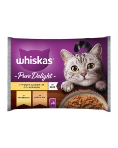 Whiskas Multipack με Πουλερικά σε Ζελέ 4x85gr