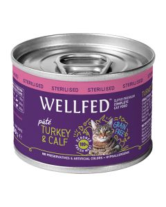 Wellfed Sterilised Γαλοπούλα & Μοσχάρι σε Πατέ 200gr