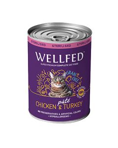 Wellfed Sterilised Κοτόπουλο & Γαλοπούλα σε Πατέ 400gr