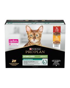 Purina Pro Plan Cat Sterilised Multipack Βοδινό & Κοτόπουλο σε Σάλτσα 10x85gr
