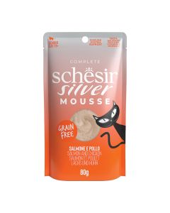Schesir Cat Silver Pouch Μους Σολομός & Κοτόπουλο 80gr
