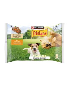 Friskies Dog Adult Κοτόπουλο & Καρότα σε Σάλτσα 4x85gr