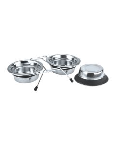 Pet Bowl Ανοξείδωτη Βάση με Μπολ 2x380ml