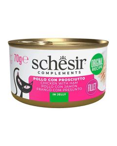 Schesir Cat Φιλετάκια Κοτόπουλου & Ζαμπόν σε Ζελέ 70gr