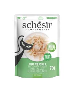Schesir Cat Pouch Κοτόπουλο & Λαβράκι σε Ζελέ 70gr