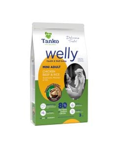 Welly Dog Adult Mini Chicken, Beef & Rice 3kg