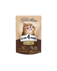 Club 4 Paws Selection Adult Slices Veal & Vegetables Jelly 80gr