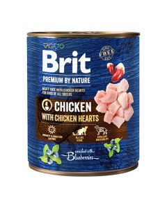 Brit Premium By Nature Dog Cans Chicken With Hearts 800gr