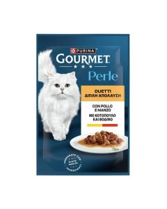 Gourmet Perle Duo Φιλετάκια Κοτόπουλο & Βοδινό σε Σάλτσα 85gr