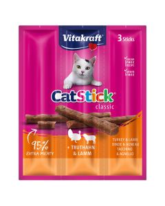 Vitakraft Cat Stick Mini με Γαλοπούλα & Αρνί 18gr 3τμχ