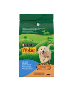 Friskies Dog Junior Κοτόπουλο, Γάλα & Λαχανικά 1.5kg