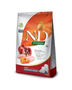 N&D Pumpkin Dog Puppy Medium-Maxi με Κοτόπουλο, Κολοκύθα & Ρόδι 12kg