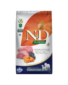 N&D Pumpkin Dog Adult Medium-Maxi με Αρνί, Κολοκύθα & Μύρτιλο 12kg