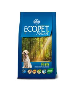Ecopet Natural Adult Medium Ψάρι 12kg + 2kg Δώρο