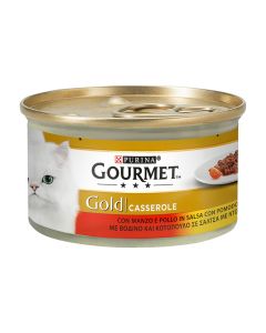Gourmet Gold Double Pleasure Casserole Βοδινό & Κοτόπουλο σε Σάλτσα Ντομάτας 85gr