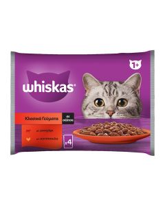 Whiskas Multipack με Επιλεγμένο Κρέας σε Ζελέ 4x85gr