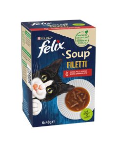 Felix Soups Fillet με Βοδινό, Κοτόπουλο & Αρνί 6x48gr