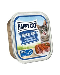 Happy Cat Duo Πατέ Βοδινό & Σολομός 100gr