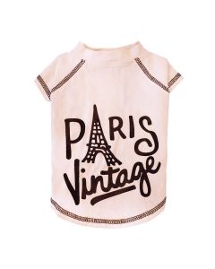 Pet Μπλούζα Σκύλου Paris Vintage White L 30cm