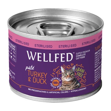 Wellfed Sterilised Γαλοπούλα & Πάπια σε Πατέ 200gr