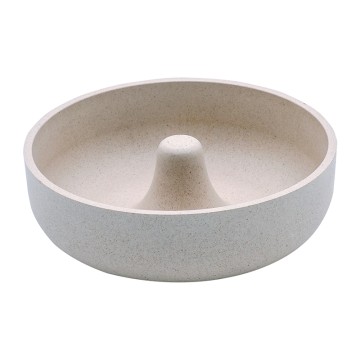 Pet Μπολ Μπαμπού Slow Feeder Μπεζ 17cm