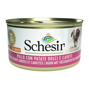 Schesir Dog Adult Small Κοτόπουλο, Γλυκοπατάτα & Καρότα 85gr