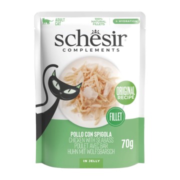 Schesir Cat Pouch Κοτόπουλο & Λαβράκι σε Ζελέ 70gr