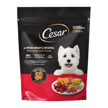 Cesar Adult Dog Μοσχάρι, Πουλερικά & Λαχανικά 800gr